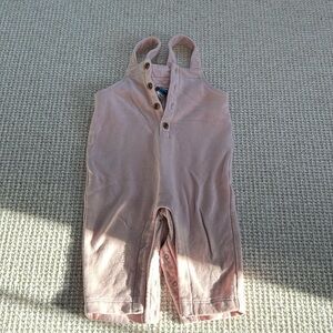 Pale Pink Fleece Overalls 6-12mos